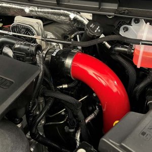 Chevrolet Silverado 2500HD Boost Tubes - Banks Power - 3.5 inch Diameter, Mandrel-bent, Aluminized Steel - Red - `20-`26